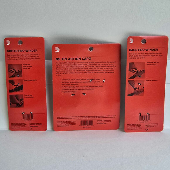 D'ADDARIO String Pro Winder Cutter Bass Guitar Capo NS Tri Action Planet Waves - Picture 4 of 4